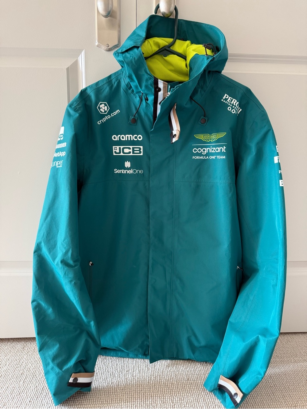 Aston Martin Aramco Cognizant F1 Official Team Teal Hooded rain jacket